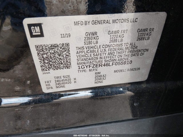 Aukcja sprzedaży 2020 Cadillac Xt4 Fwd Sport, vin: 1GYFZER46LF055910, numer aukcji: 45755340