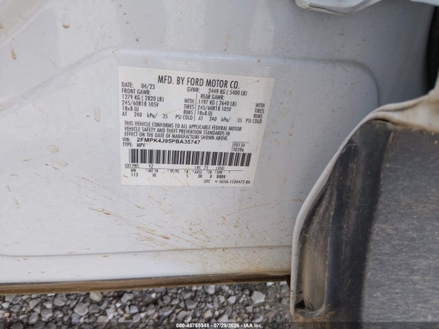 2023 Ford Edge Sel მანქანა იყიდება აუქციონზე, vin: 2FMPK4J95PBA35747, აუქციონის ნომერი: 45755348