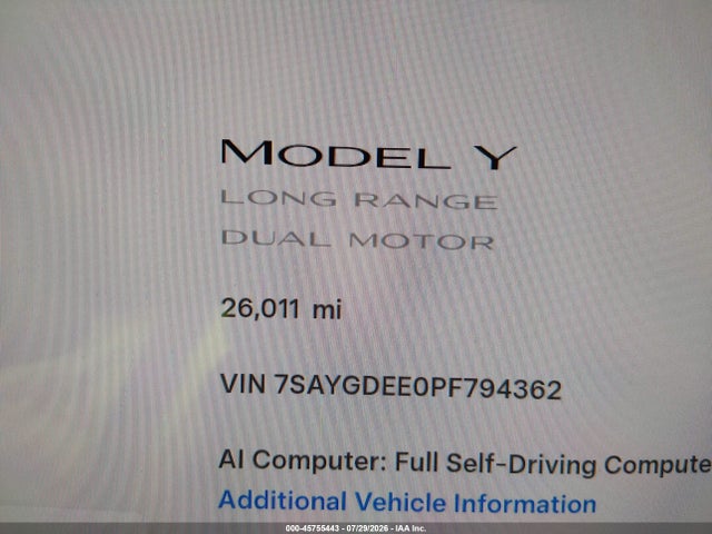 Tesla Model Y 2023 7SAYGDEE0PF794362 Image 7