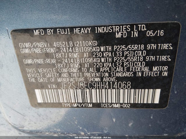 Subaru Forester 2.0xt Premium 2017 JF2SJGEC9HH414068 Image 9