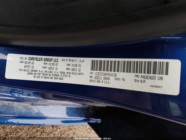 45755755 :رقم المزاد ، 1C3CCCCG0FN510136 vin ، 2015 Chrysler 200 C مزاد بيع