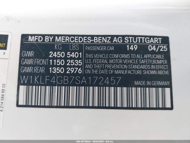 W1KLF4GB7SA172457 Mercedes-Benz E 350