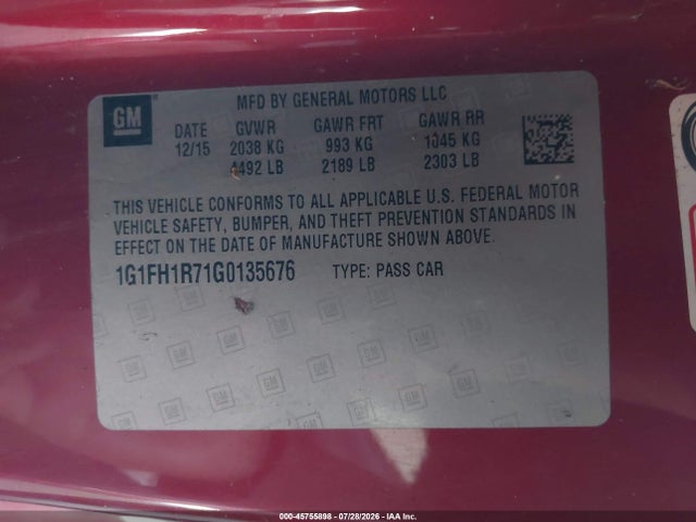 1G1FH1R71G0135676 Chevrolet CAMARO 2SS