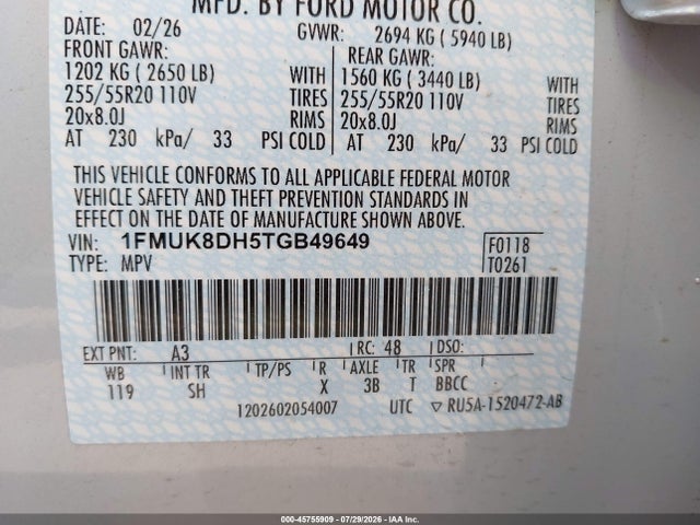 Ford Explorer Active 2026 1FMUK8DH5TGB49649 Image 9