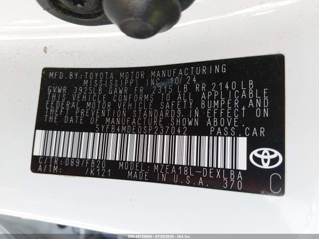 Toyota COROLLA LE 2025 5YFB4MDE0SP237042 Image 9
