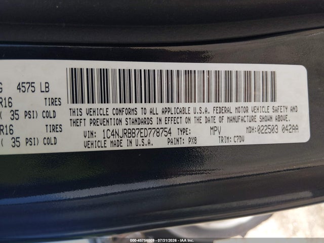 Aukcja sprzedaży 2014 Jeep Patriot Sport, vin: 1C4NJRBB7ED778754, numer aukcji: 45756009
