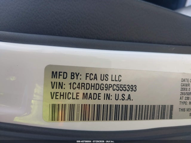 Продаж на аукціоні авто 2023 Dodge Durango Gt Launch Edition Rwd, vin: 1C4RDHDG9PC555393, номер лоту: 45756084