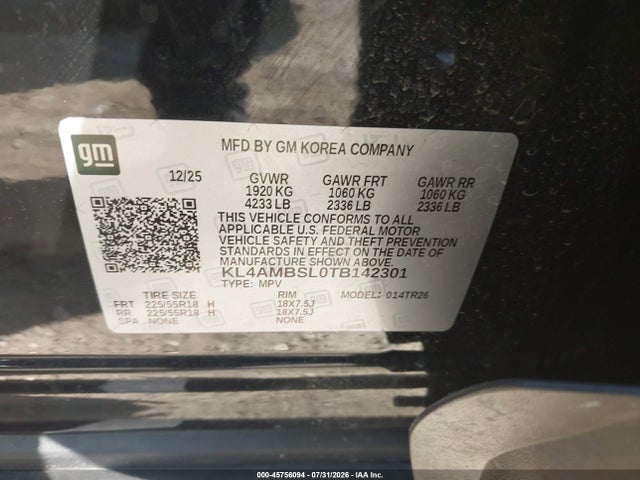 Продаж на аукціоні авто 2026 Buick Encore Gx Preferred Fwd, vin: KL4AMBSL0TB142301, номер лоту: 45756094