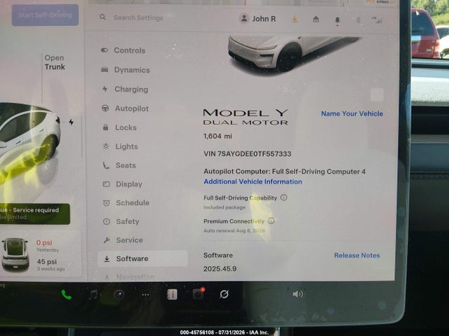 Продаж на аукціоні авто 2026 Tesla Model Y All-wheel Drive/long Range Launch Series/premium All-wheel Drive, vin: 7SAYGDEE0TF557333, номер лоту: 45756108