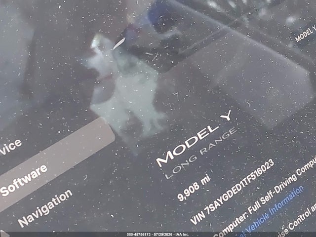 Aukcja sprzedaży 2026 Tesla Model Y, vin: 7SAYGDED1TF516023, numer aukcji: 45756173