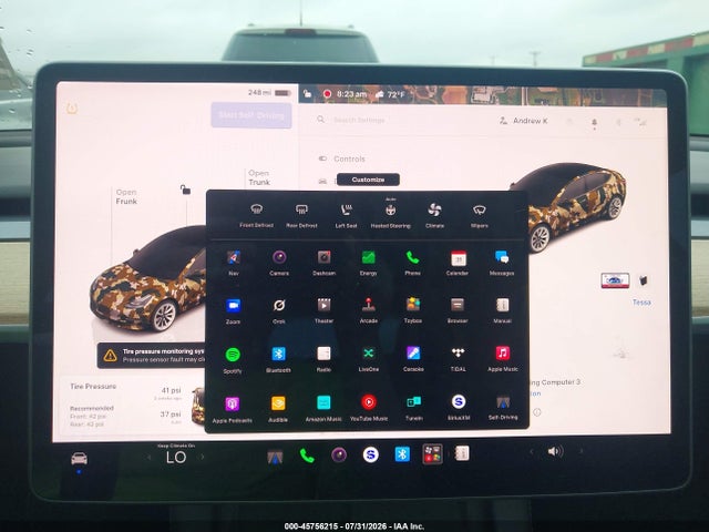 45756215 :رقم المزاد ، 5YJ3E1EB0NF205096 vin ، 2022 Tesla Model 3 Long Range Dual Motor All-wheel Drive مزاد بيع
