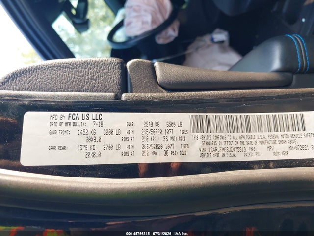 45756315 :رقم المزاد ، 1C4RJFAG3JC475919 vin ، 2018 Jeep Grand Cherokee Upland 4x4 مزاد بيع