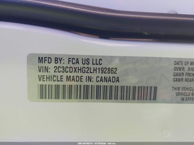 Dodge Charger Gt Rwd 2020 2C3CDXHG2LH192862 Image 9