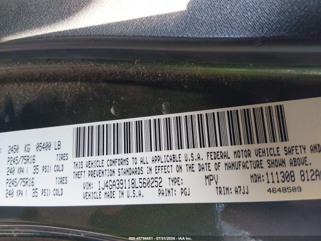 Aukcja sprzedaży 2008 Jeep Wrangler Unlimited X, vin: 1J4GA39118L560252, numer aukcji: 45756451