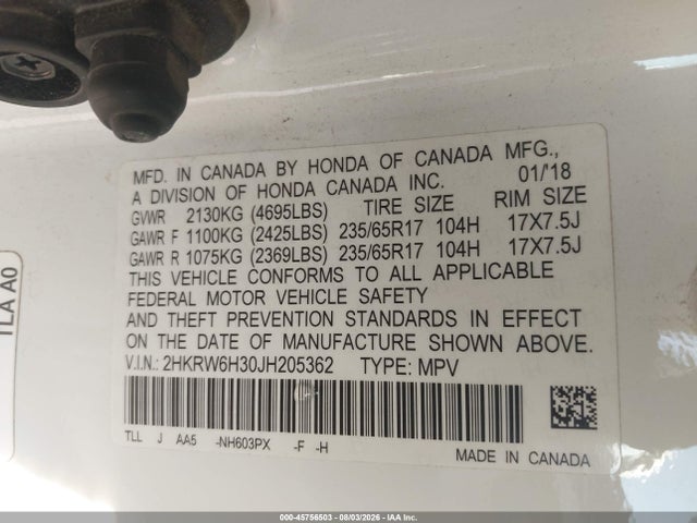 Honda CR-V LX 2018 2HKRW6H30JH205362 Image 9
