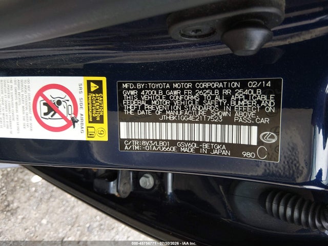 Продаж на аукціоні авто 2014 Lexus Es 350, vin: JTHBK1GG4E2117523, номер лоту: 45756771