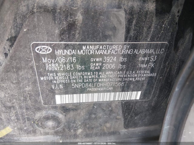Hyundai ELANTRA SE 2017 5NPD84LF0HH071568 Image 6