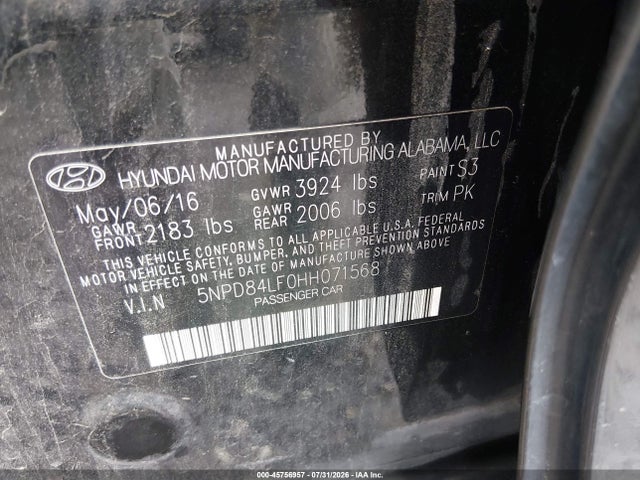 Hyundai ELANTRA SE 2017 5NPD84LF0HH071568 Image 9