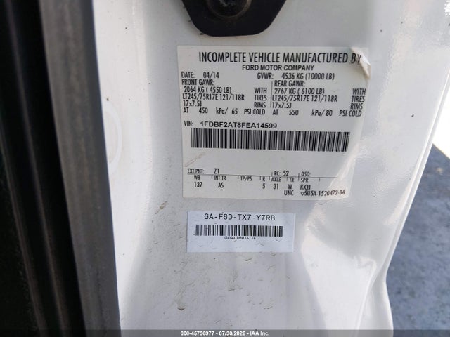 Ford F-250 Xl 2015 1FDBF2AT8FEA14599 Image 9