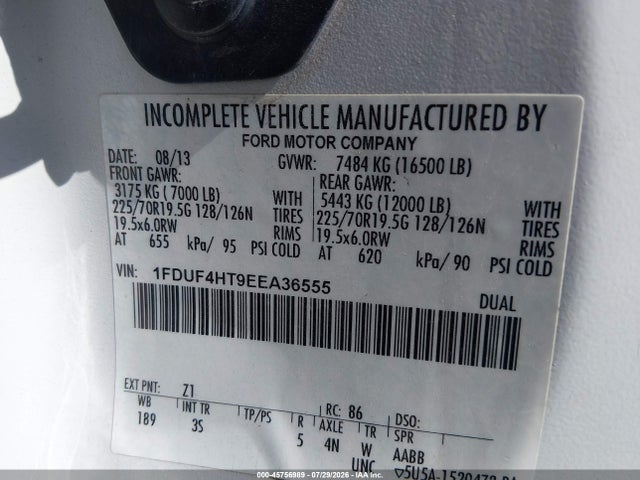 Aukcja sprzedaży 2014 Ford F-450 Chassis Xlt, vin: 1FDUF4HT9EEA36555, numer aukcji: 45756989