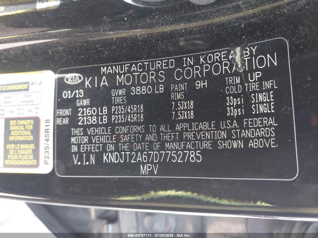 Продаж на аукціоні авто 2013 Kia Soul !, vin: KNDJT2A67D7752785, номер лоту: 45757111