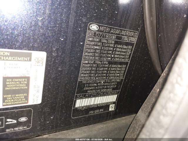 Продаж на аукціоні авто 2019 Land Rover Discovery Hse Luxury, vin: SALRT2RV2KA082697, номер лоту: 45757156