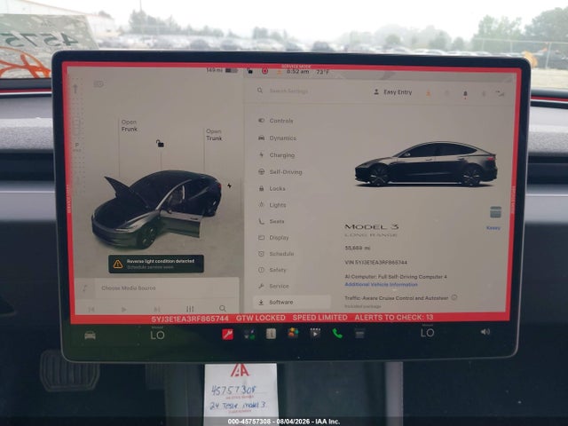 Продаж на аукціоні авто 2024 Tesla Model 3 Long Range Dual Motor All-wheel Drive/rear-wheel Drive, vin: 5YJ3E1EA3RF865744, номер лоту: 45757308