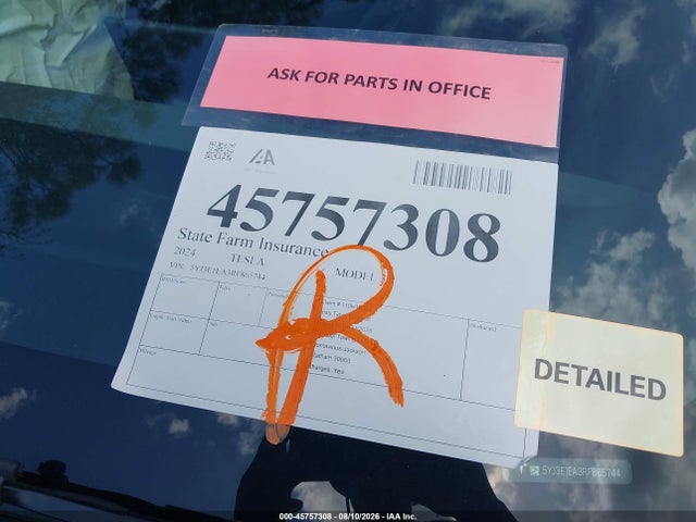 Продаж на аукціоні авто 2024 Tesla Model 3 Long Range Dual Motor All-wheel Drive/rear-wheel Drive, vin: 5YJ3E1EA3RF865744, номер лоту: 45757308