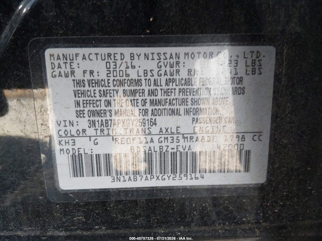 Nissan SENTRA S 2016 3N1AB7APXGY259164 Image 9