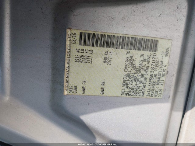 1N4AL3AP8GN387070 Nissan Altima 2.5 S