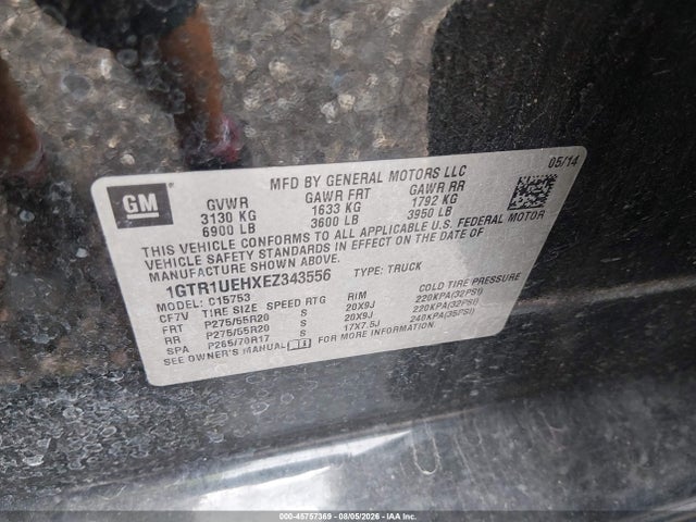Aukcja sprzedaży 2014 Gmc Sierra 1500 Sle, vin: 1GTR1UEHXEZ343556, numer aukcji: 45757369