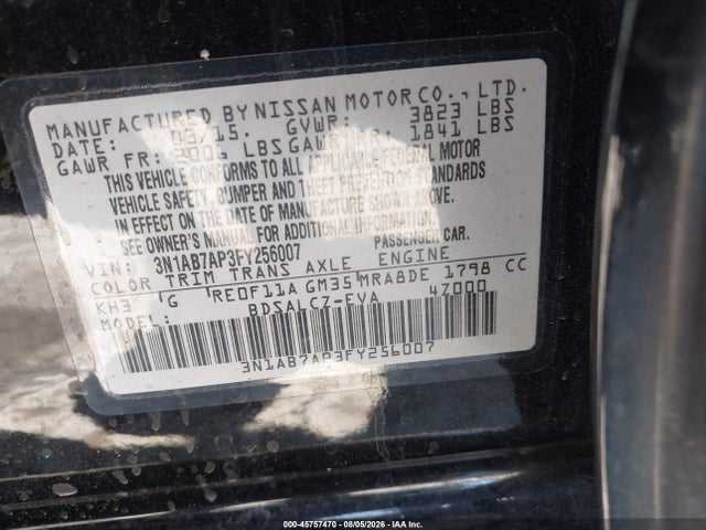 Nissan SENTRA S 2015 3N1AB7AP3FY256007 Image 9