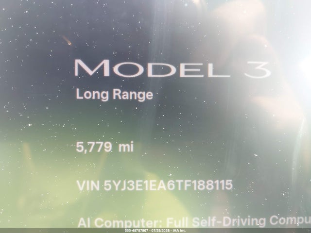 5YJ3E1EA6TF188115 Tesla Model 3 Premium Rear-wheel Drive/rear-wheel Drive