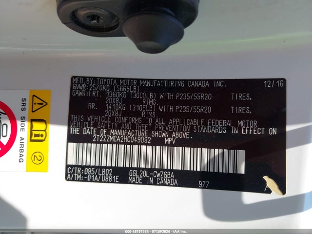 Lexus RX 350 2017 2T2ZZMCA2HC049092 Image 9