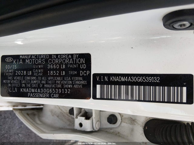 Aukcja sprzedaży 2016 Kia Rio Lx, vin: KNADM4A30G6539132, numer aukcji: 45757626