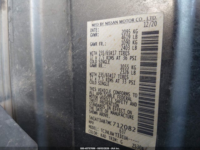 Nissan Rogue S Intelligent Awd 2021 5N1AT3AB7MC712082 Image 9
