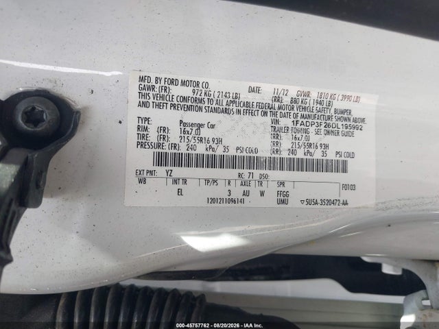 Продажа на аукционе авто 2013 Ford Focus Se, vin: 1FADP3F26DL195992, номер лота: 45757762