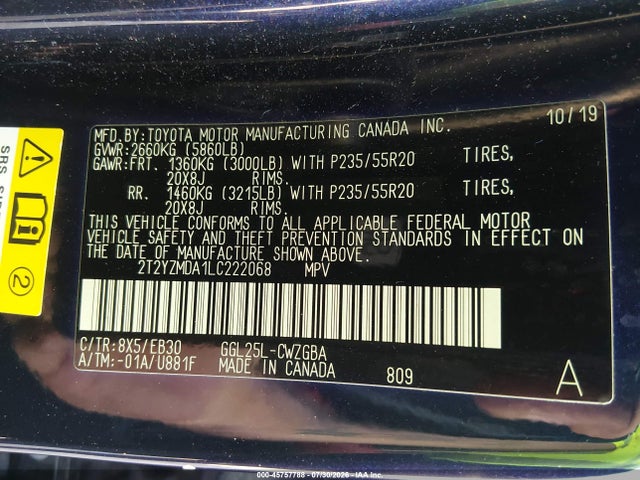 Продаж на аукціоні авто 2020 Lexus Rx 350 F Sport Performance, vin: 2T2YZMDA1LC222068, номер лоту: 45757788