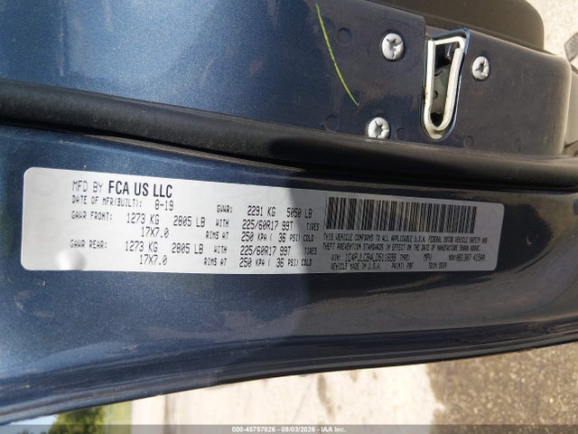 45757826 :رقم المزاد ، 1C4PJLCB4LD511699 vin ، 2020 Jeep Cherokee Latitude Fwd مزاد بيع