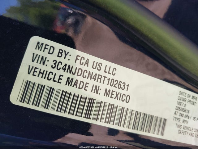 45757838 :رقم المزاد ، 3C4NJDCN4RT102631 vin ، 2024 Jeep Compass Limited 4x4 مزاد بيع