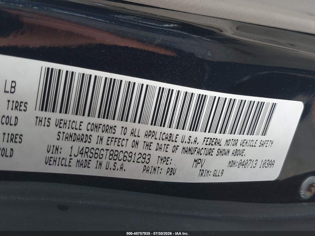 Продаж на аукціоні авто 2011 Jeep Grand Cherokee Overland, vin: 1J4RS6GT8BC691293, номер лоту: 45757935
