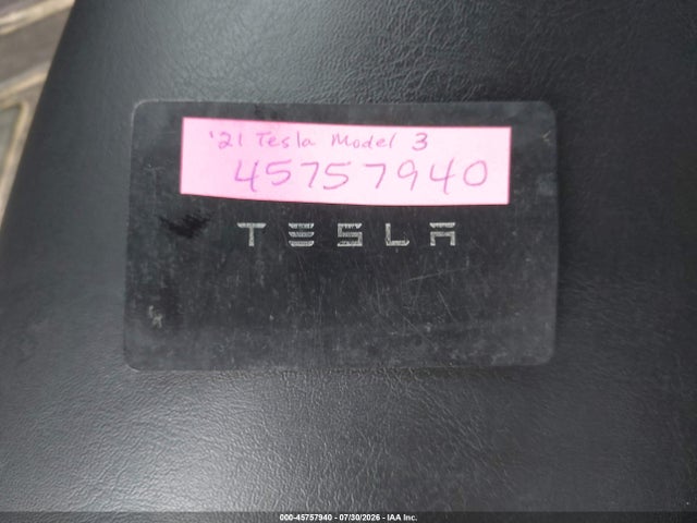 45757940 :رقم المزاد ، 5YJ3E1EB7MF927650 vin ، 2021 Tesla Model 3 Long Range Dual Motor All-wheel Drive مزاد بيع