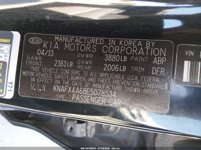 KIA FORTE LX 2014 KNAFX4A68E5078534 Image 9