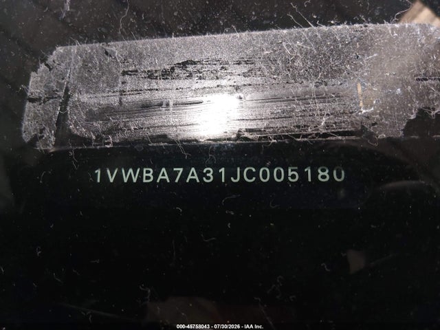 Продажа на аукционе авто 2018 Volkswagen Passat 2.0t Se, vin: 1VWBA7A31JC005180, номер лота: 45758043