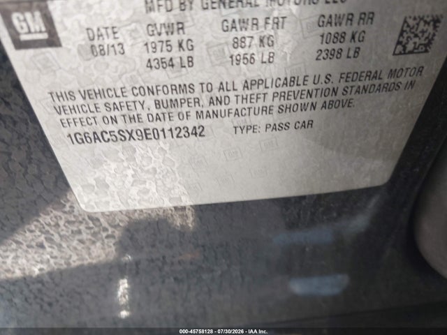 Продажа на аукционе авто 2014 Cadillac Ats Performance, vin: 1G6AC5SX9E0112342, номер лота: 45758128