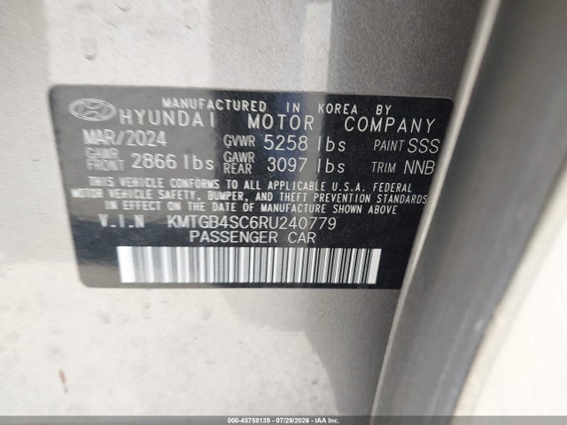 Aukcja sprzedaży 2024 Genesis G80 2.5t Awd, vin: KMTGB4SC6RU240779, numer aukcji: 45758139