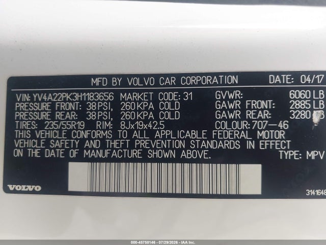 YV4A22PK3H1183656 Volvo Xc90 T6 Momentum
