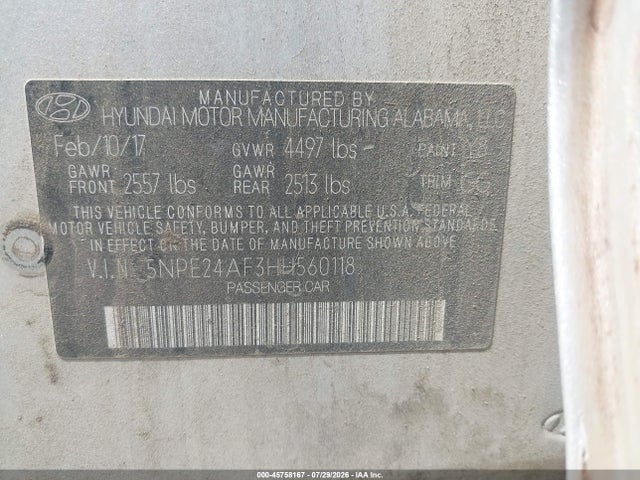 Hyundai Sonata 2017 5NPE24AF3HH560118 Image 9