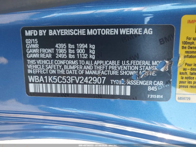 BMW 228I 2015 WBA1K5C53FV242907 Image 9