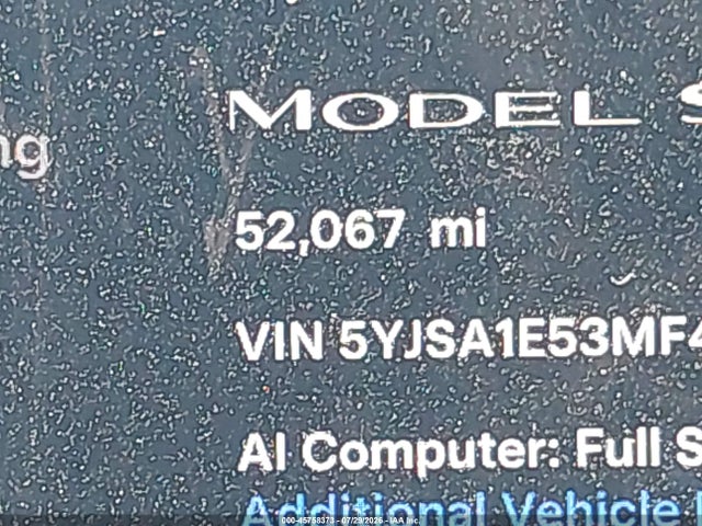 Продаж на аукціоні авто 2021 Tesla Model S Long Range Dual Motor All-wheel Drive, vin: 5YJSA1E53MF436865, номер лоту: 45758373